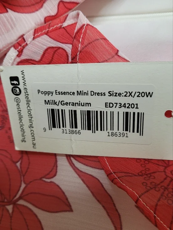 Estelle Poppy Essence Faux Wrap Mini Dress Size 2X NWT - Picture 12 of 12